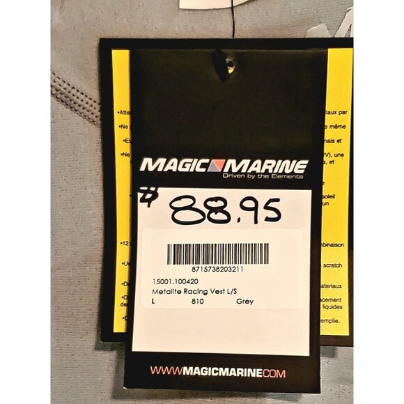 Magic Marine Metalite MX2 Racing Vest Shirt Large Long Sleeved Grey Neoprene NWT - Picture 2 of 8